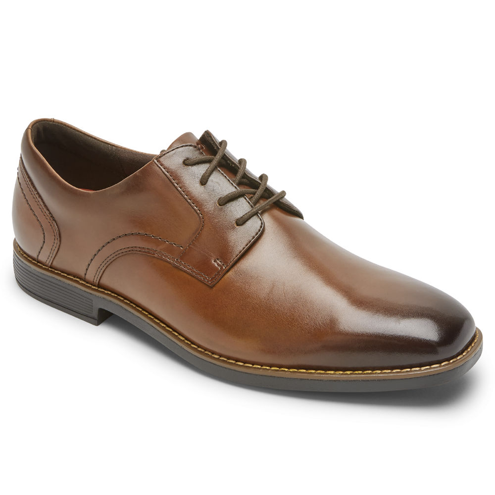 Zapatos Con Cordones Rockport Hombre Mexico - Slayter Plain Toe Shoe Marrom - EYUQF2730